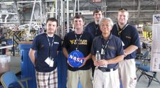 Celebratory portrait of Robotics team selected to compete in Moons to Mars Ice and Prospecting Challenge.